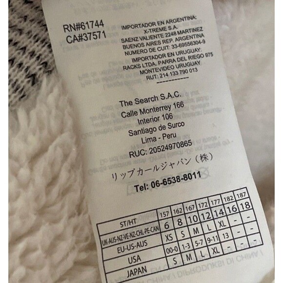 Rip Curl Penny‎ Longline Fleece Jacket Women's S Cream Casual Retro Warm - Picture 10 of 14